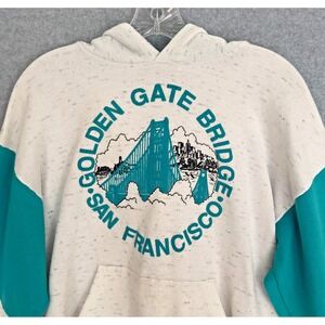 Golden Gate Bridge San Francisco Hoodie Sweatshirt Medium USA Embroidered READ
